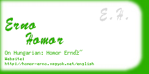 erno homor business card